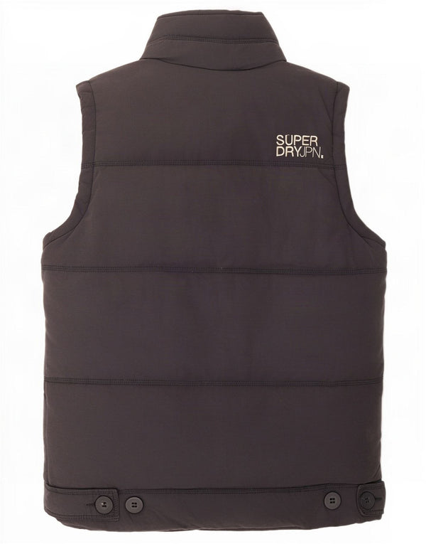 Colete acolchoado masculino Superdry UK 38 algodão cinza médio