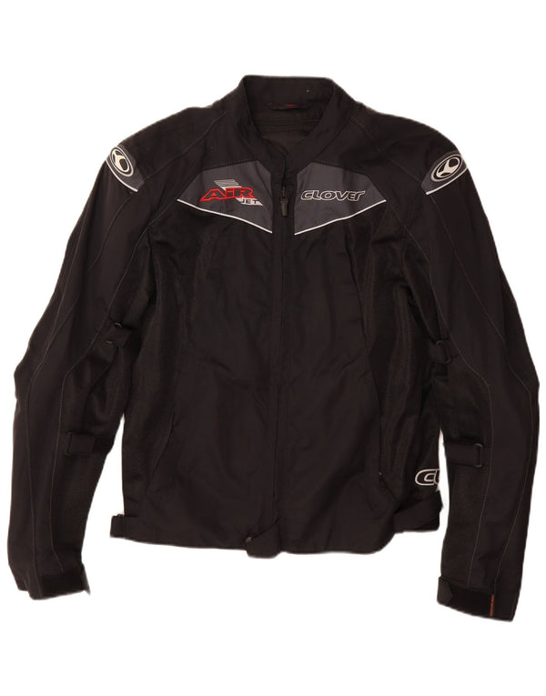 Jaqueta feminina Clover Graphic Racer UK 14 médio preto colorblock poliamida