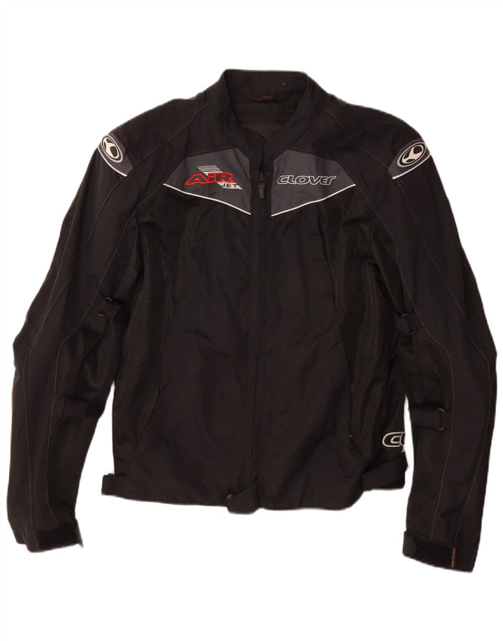 Jaqueta feminina Clover Graphic Racer UK 14 médio preto colorblock poliamida