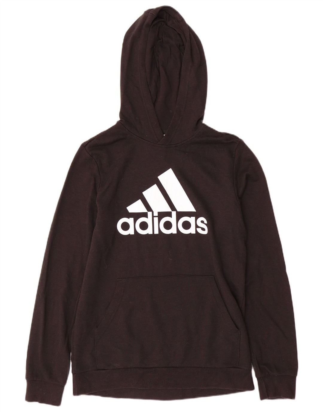 ADIDAS Meninos Graphic Hoodie Jumper 15-16 Anos Preto Algodão