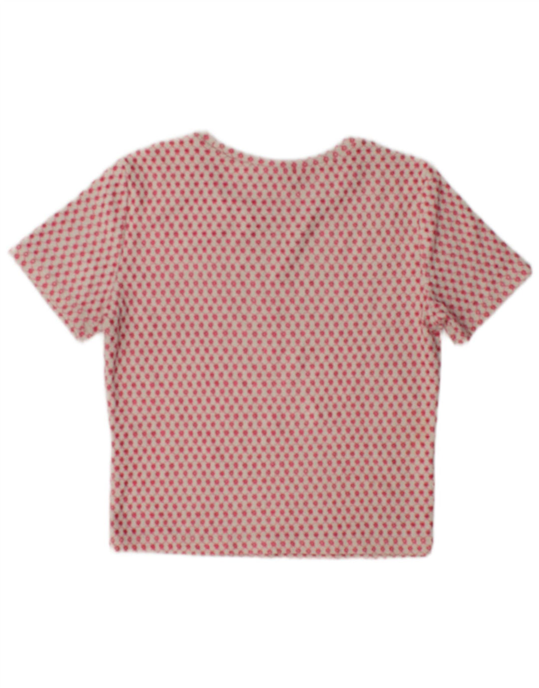 Zara Womens Crop Top UK 12 Médio Rosa Geométrico