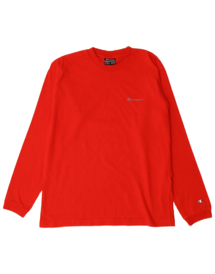 Champion Meninos Top Manga Comprida 11-12 Anos Algodão Vermelho