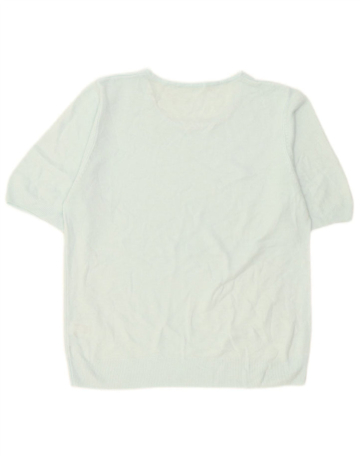 Suéter feminino Marks & Spencer com gola canoa Reino Unido 16 grande azul