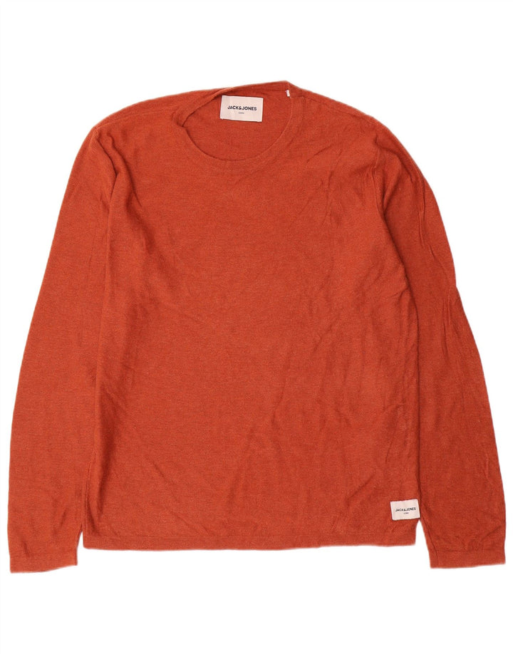 Jack & Jones Top masculino de manga comprida pequeno algodão laranja