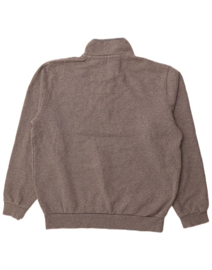 CREW CLOTHING Suéter masculino com zíper e gola XL algodão cinza