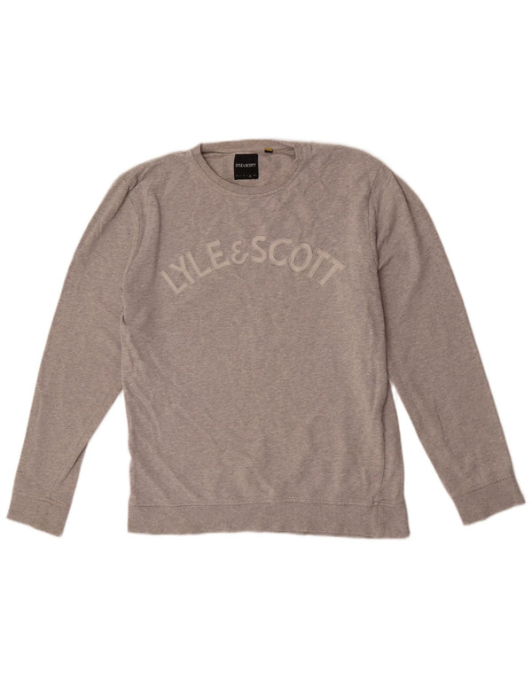 Lyle & Scott moletom gráfico masculino jumper XL algodão manchado cinza