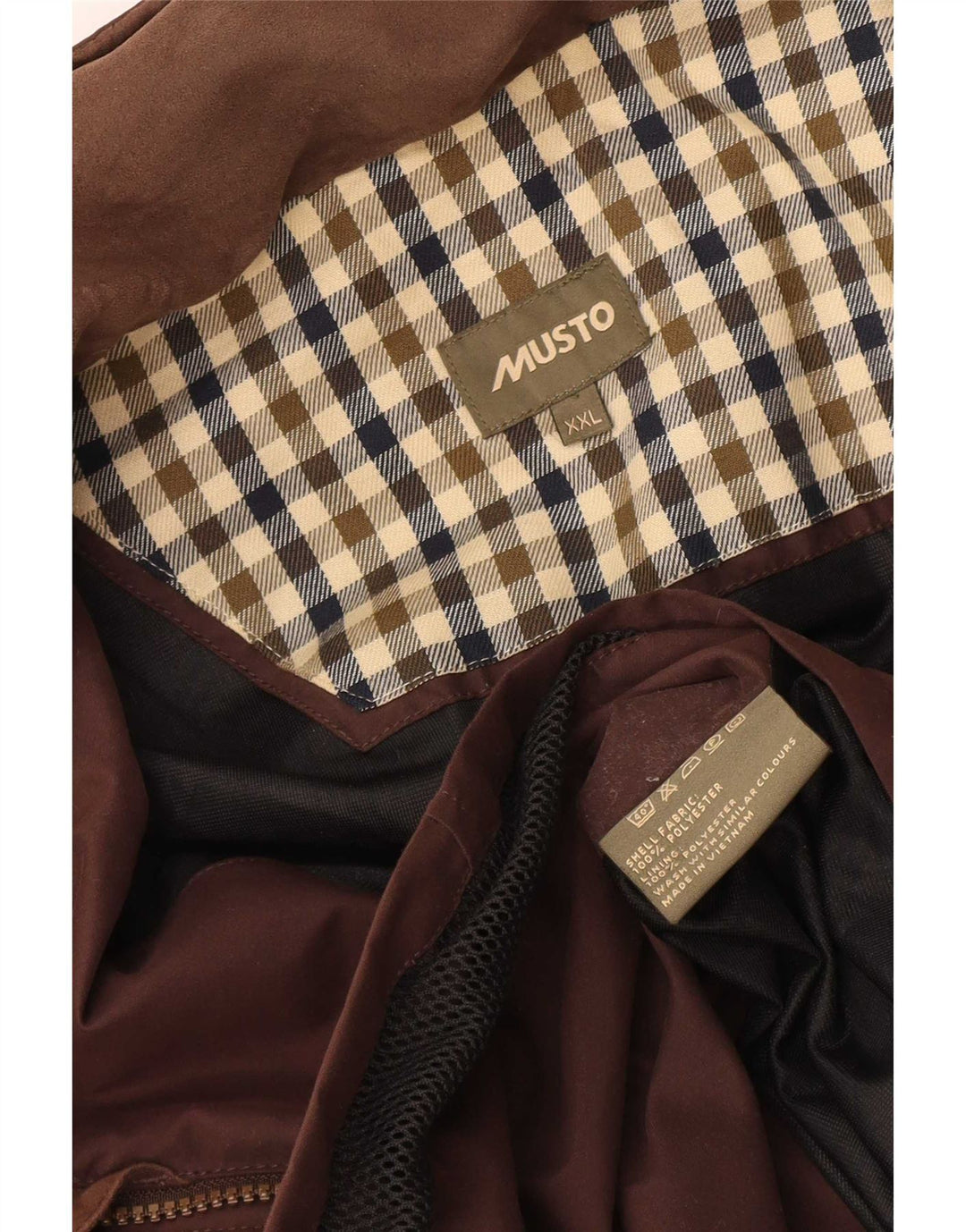 Casaco corta-vento masculino Musto UK 44 2XL poliéster marrom