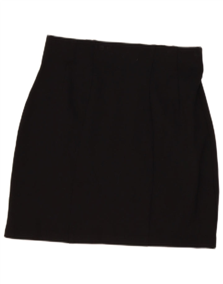 Minissaia feminina Marks & Spencer Reino Unido 12 médio W30 viscose preta