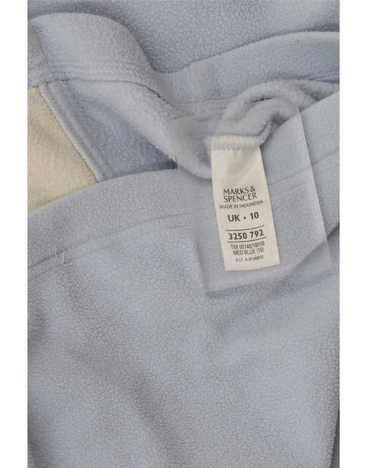 Jaqueta feminina de lã grande Marks & Spencer Reino Unido 10 poliéster azul pequeno