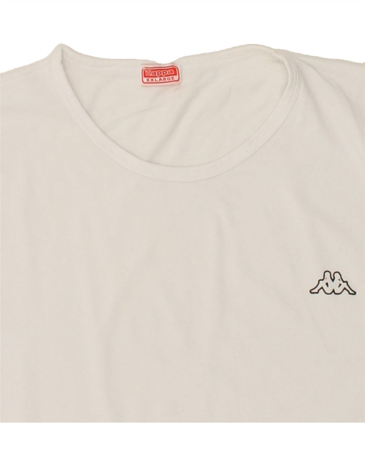 KAPPA Womens T-Shirt Top UK 20 2XL White Cotton Vintage Kappa and Second-Hand Kappa from Messina Hembry 