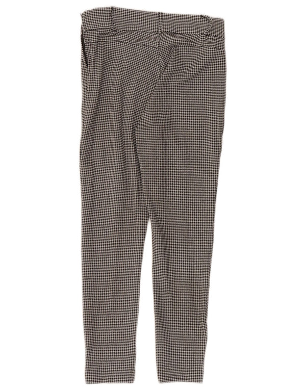 Zara Calça feminina Trafaluc cortada média W28 L26 preta Houndstooth
