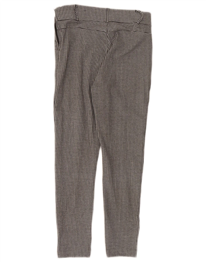 Zara Calça feminina Trafaluc cortada média W28 L26 preta Houndstooth