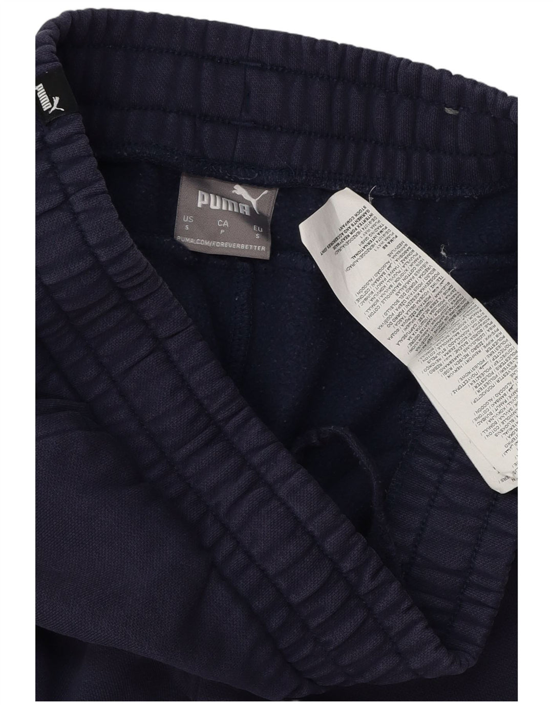 Calça de treino masculina Puma Joggers pequeno algodão azul marinho
