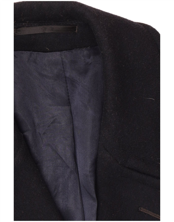 Casaco masculino vintage com peito duplo Reino Unido 40 grande azul marinho