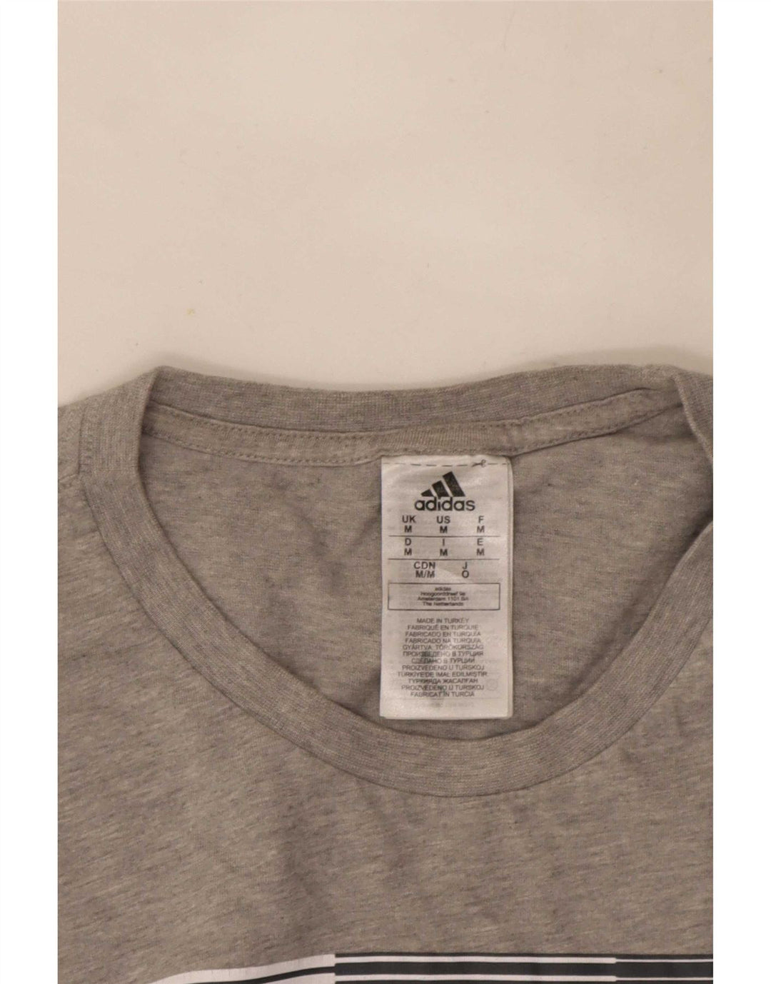 Camiseta masculina Adidas Graphic Top cinza médio algodão manchado
