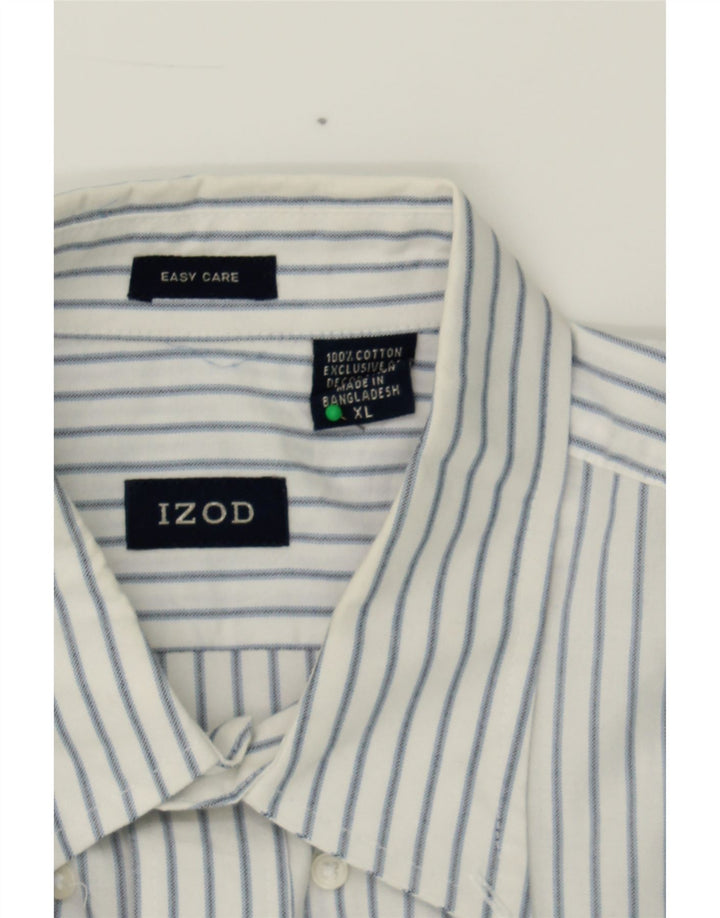 IZOD Mens Shirt XL Blue Striped Cotton Vintage Izod and Second-Hand Izod from Messina Hembry 