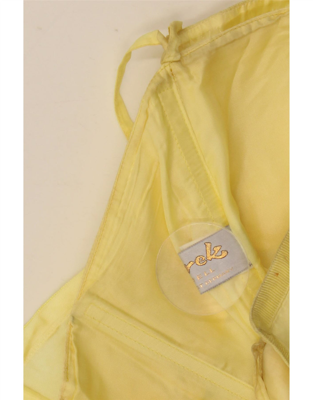 Vestido feminino assimétrico sem alças Murek EU 38 acetato amarelo médio