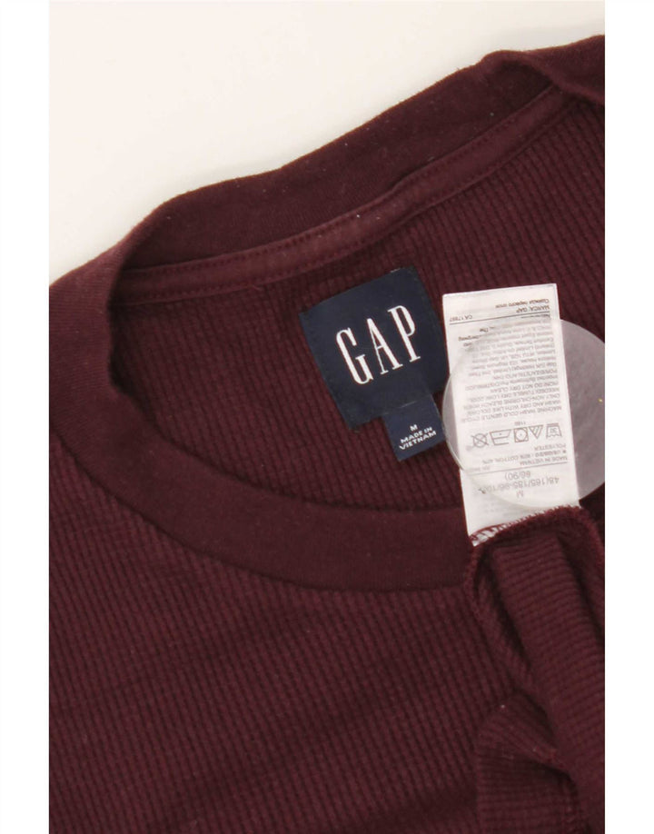 Gap Mens Top Manga Longa Médio Algodão Borgonha
