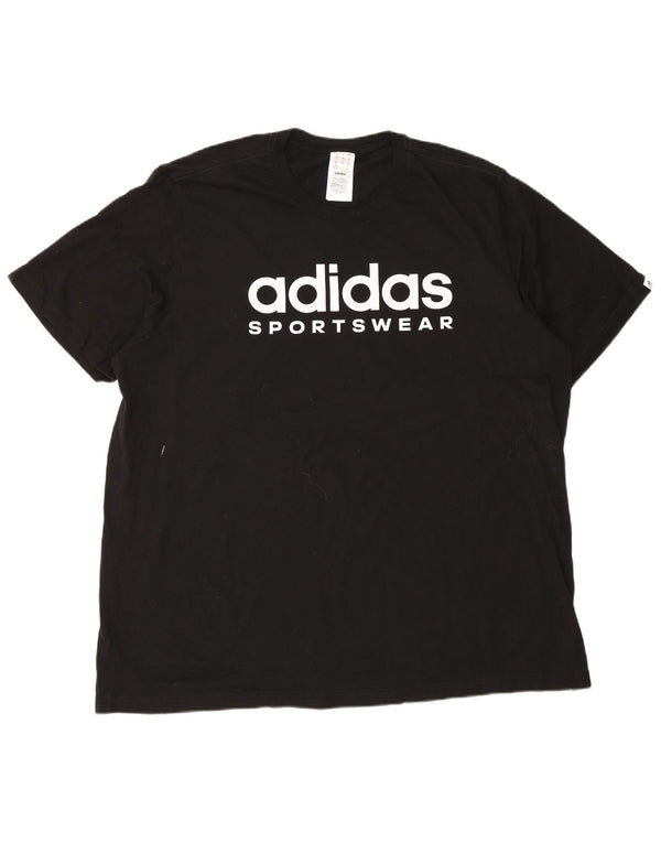 Camiseta gráfica masculina Adidas Top 2XL algodão preto