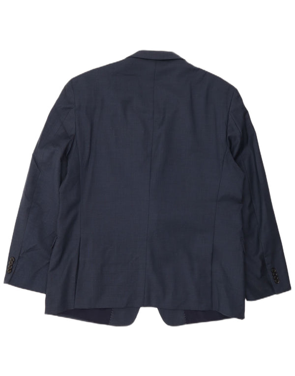 Jaqueta blazer masculina Tommy Hilfiger com 2 botões Reino Unido 46 3XL lã azul marinho