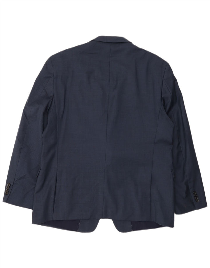Jaqueta blazer masculina Tommy Hilfiger com 2 botões Reino Unido 46 3XL lã azul marinho