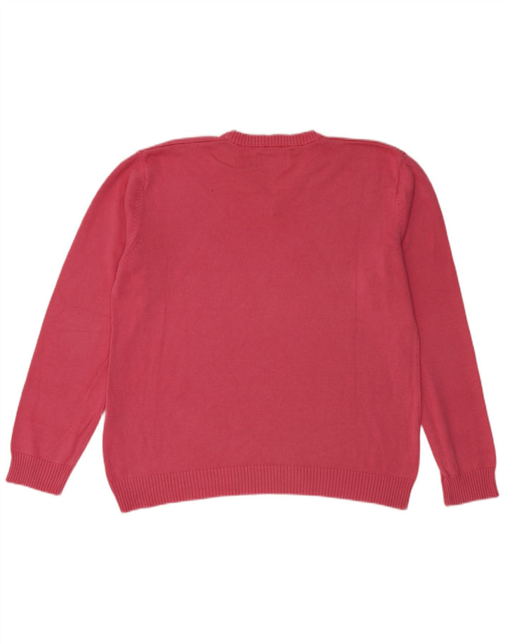 Suéter masculino Marlboro Classics com decote em V grande algodão rosa
