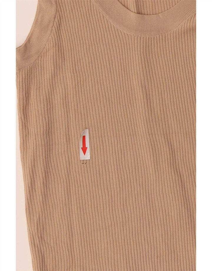 Colete feminino Zara UK 8 pequeno bege viscose