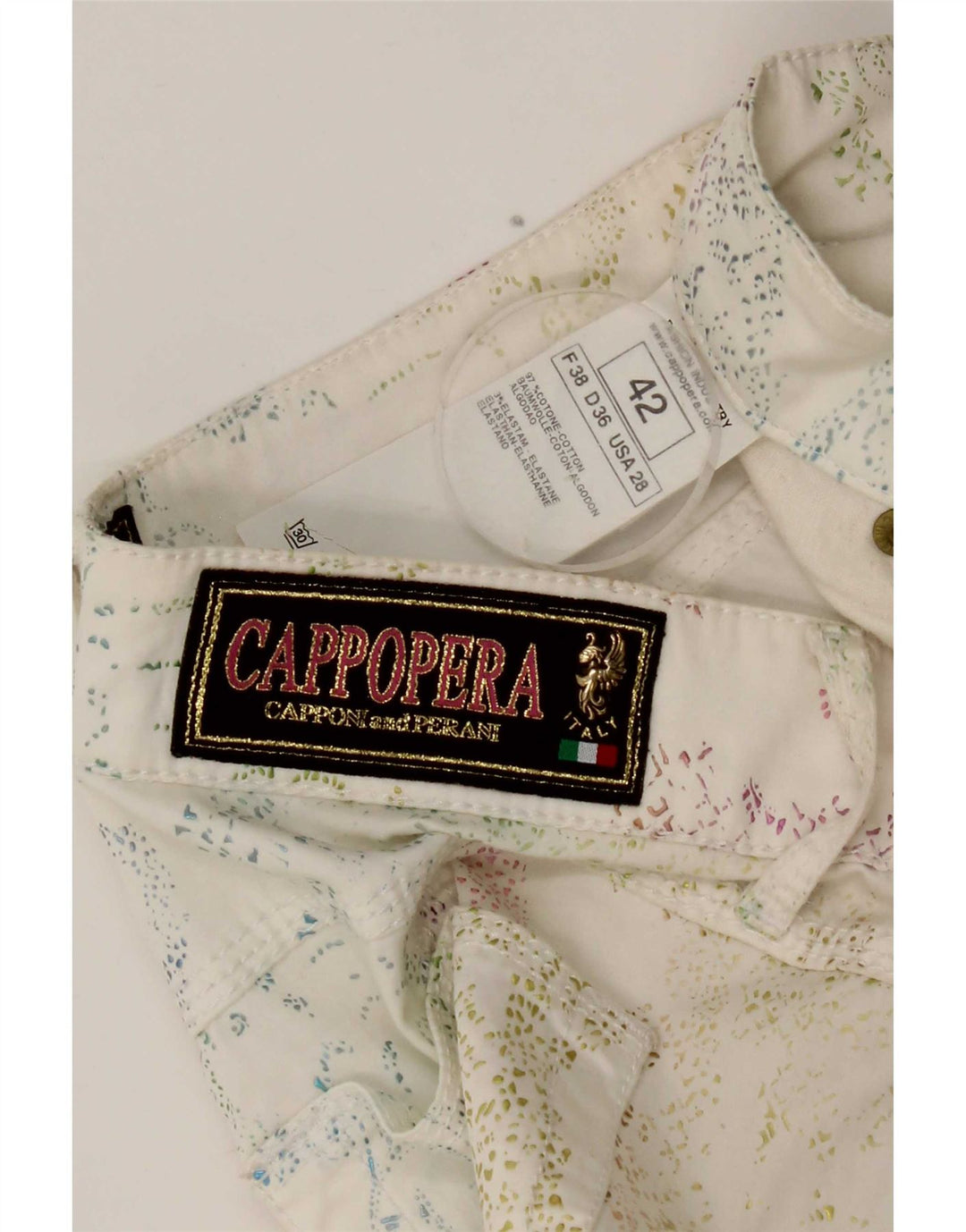 Calça casual feminina Cappopera IT 42 médio W26 L29 branco