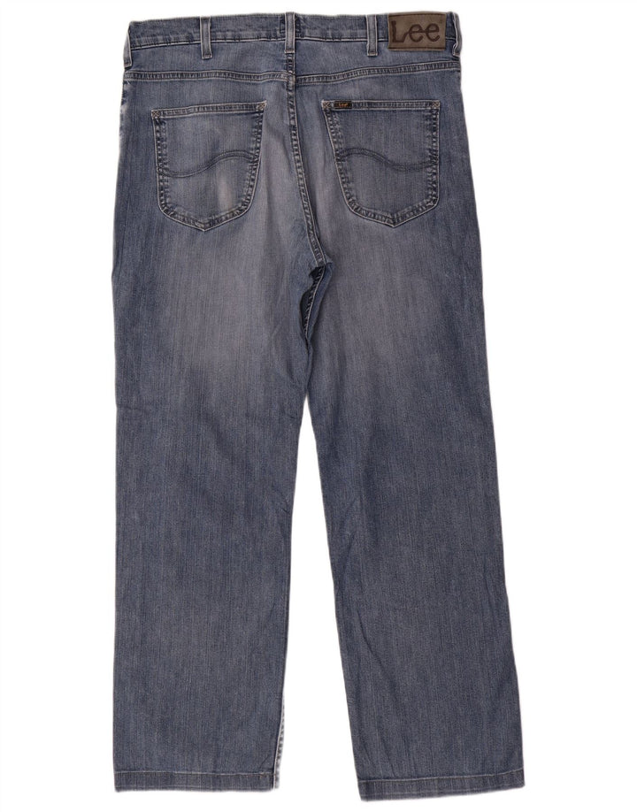 LEE Masculino Brooklyn Straight Jeans W36 L29 Azul Algodão
