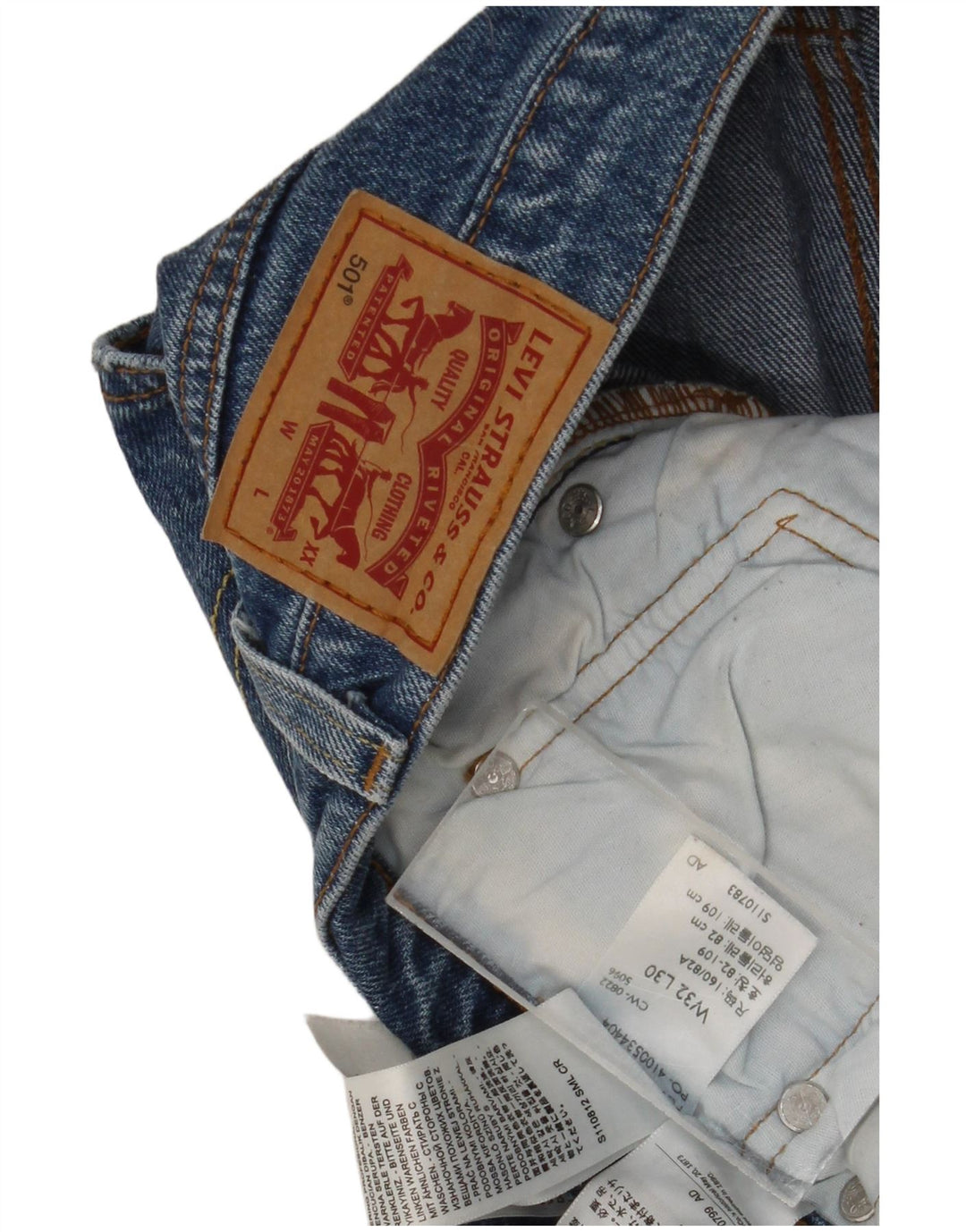Levi's Masculino 501 Straight Jeans W32 L30 Azul Algodão