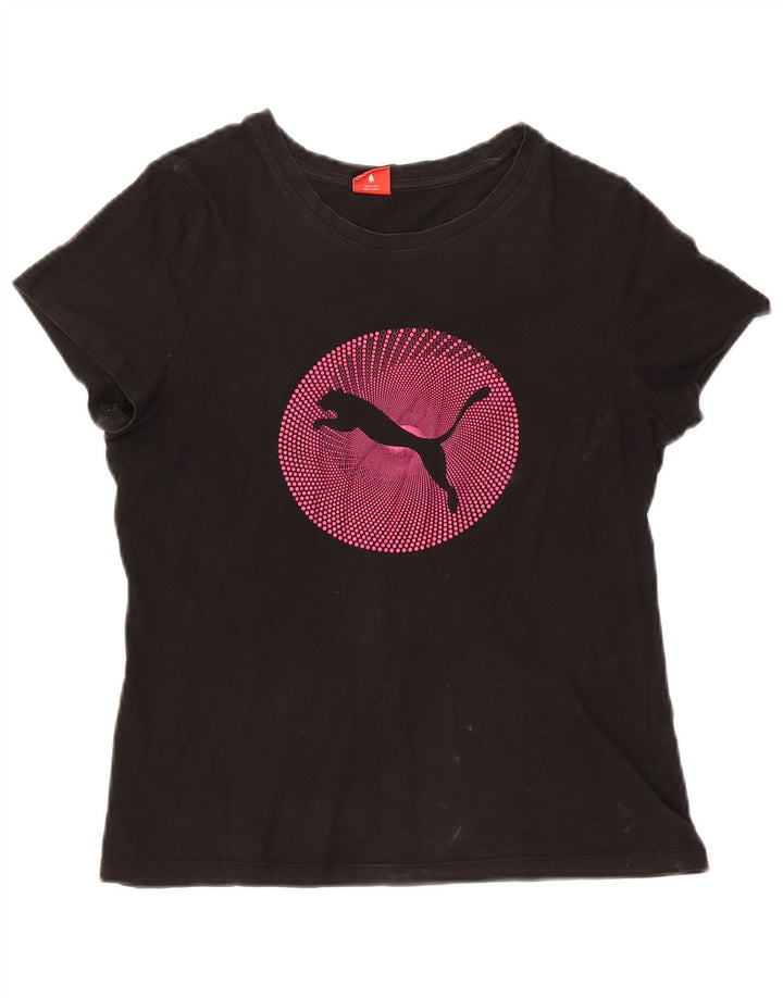 Puma Camiseta Feminina Graphic Top UK 12 Médio Preto