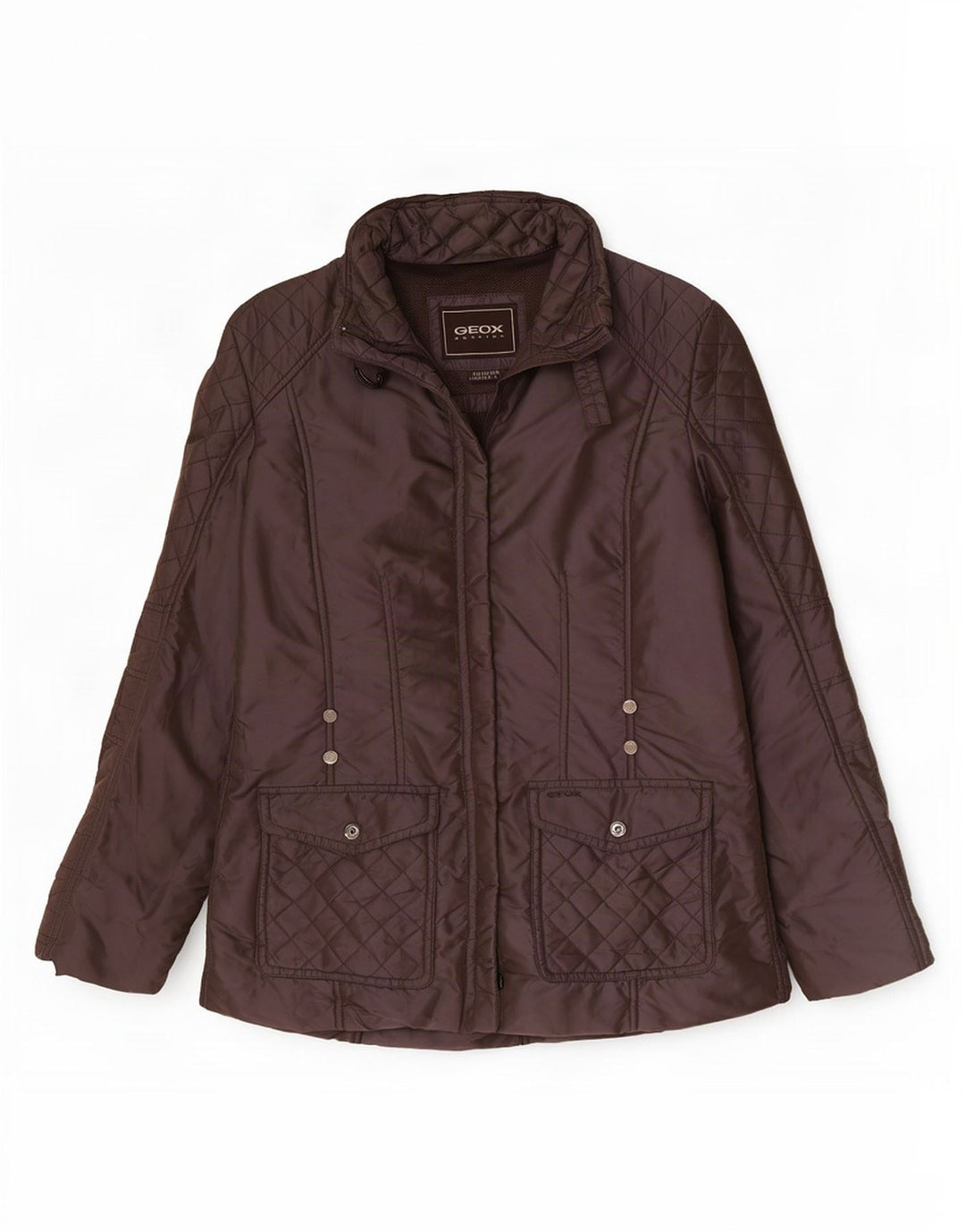 Jaqueta Geox Feminina Respira Oversized Acolchoada Reino Unido 10 Pequena Poliamida Marrom