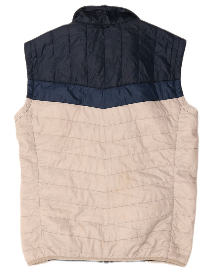 Colete acolchoado masculino Timberland UK 38 poliéster colorblock branco médio