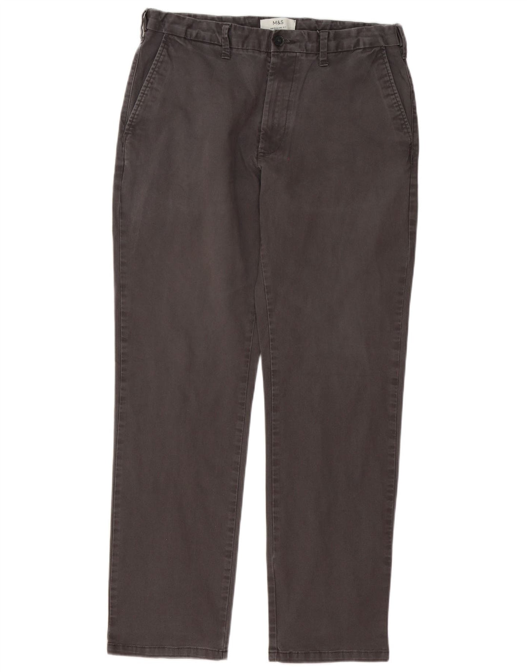 Calça Chino Masculina Marks & Spencer Regular Fit W34 L30 Algodão Cinza