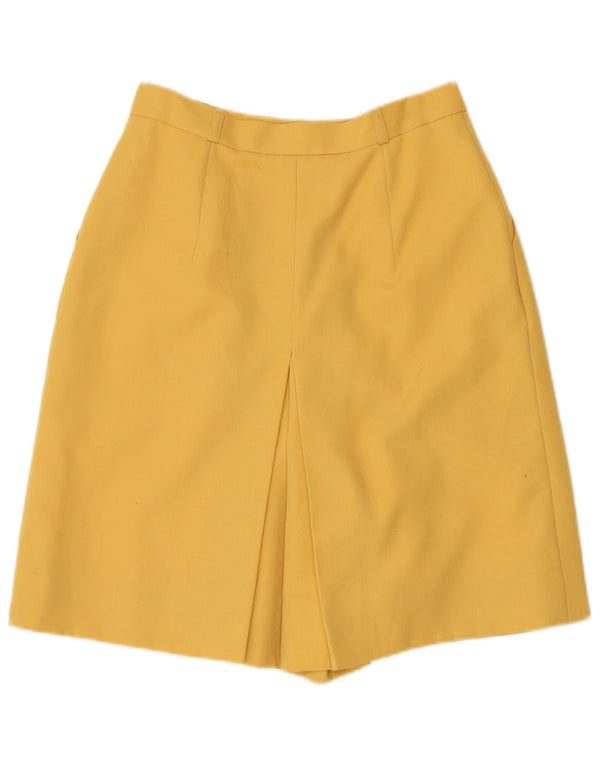 Shorts Chino feminino vintage de cintura alta com fixação IT 44 médio W28 amarelo