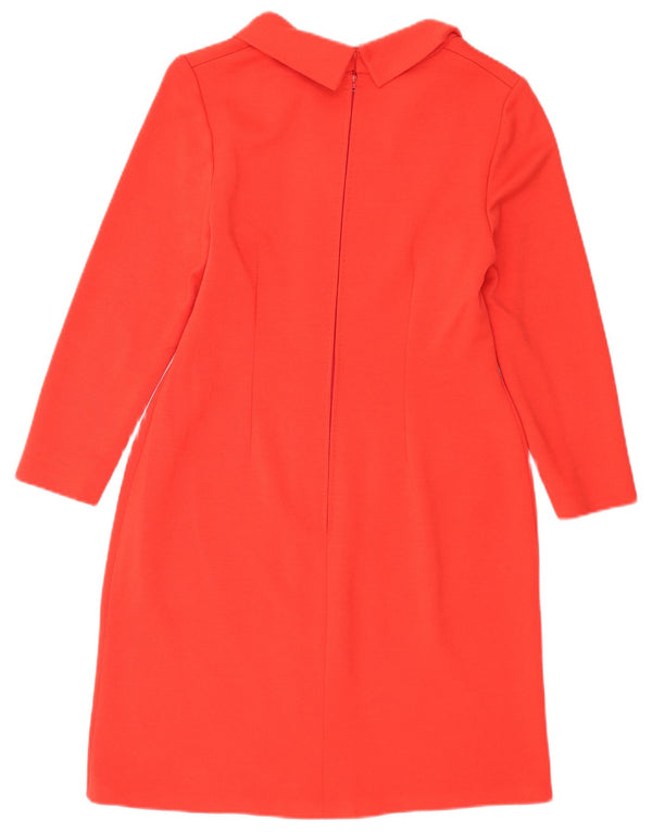 Vestido feminino Gulp manga 3/4 com bainha UK 12 vermelho médio