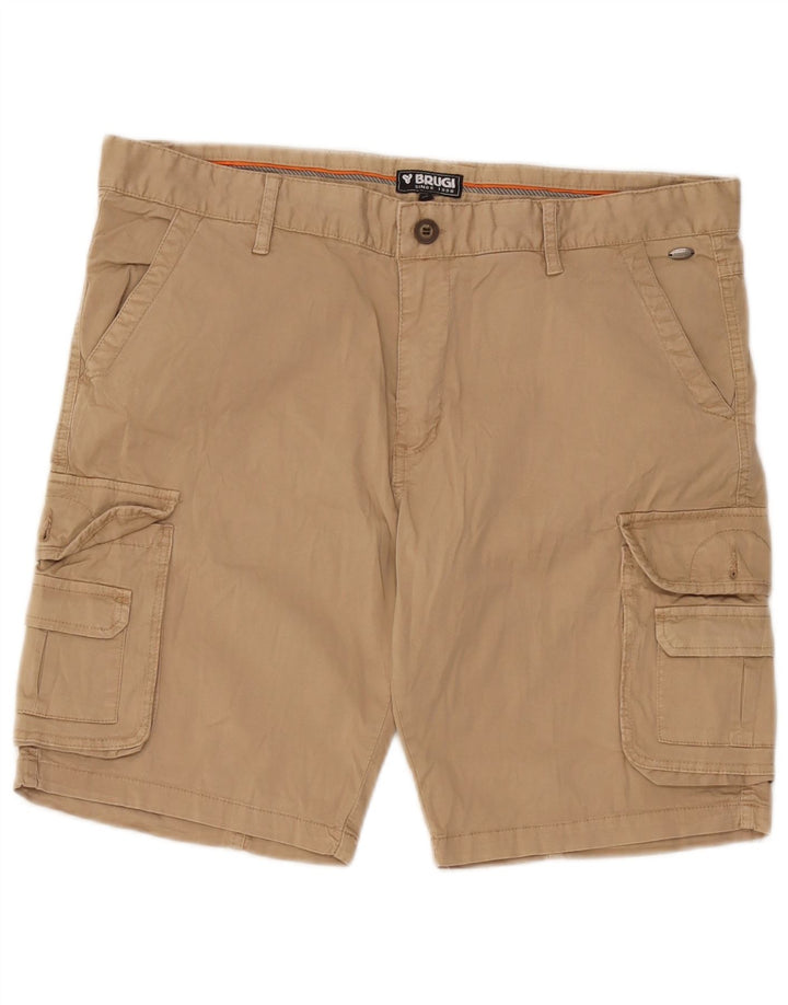 Shorts cargo masculino Brugi W36 grande algodão bege