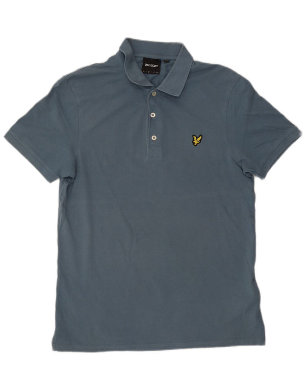 Camisa polo masculina Lyle & Scott de algodão azul médio