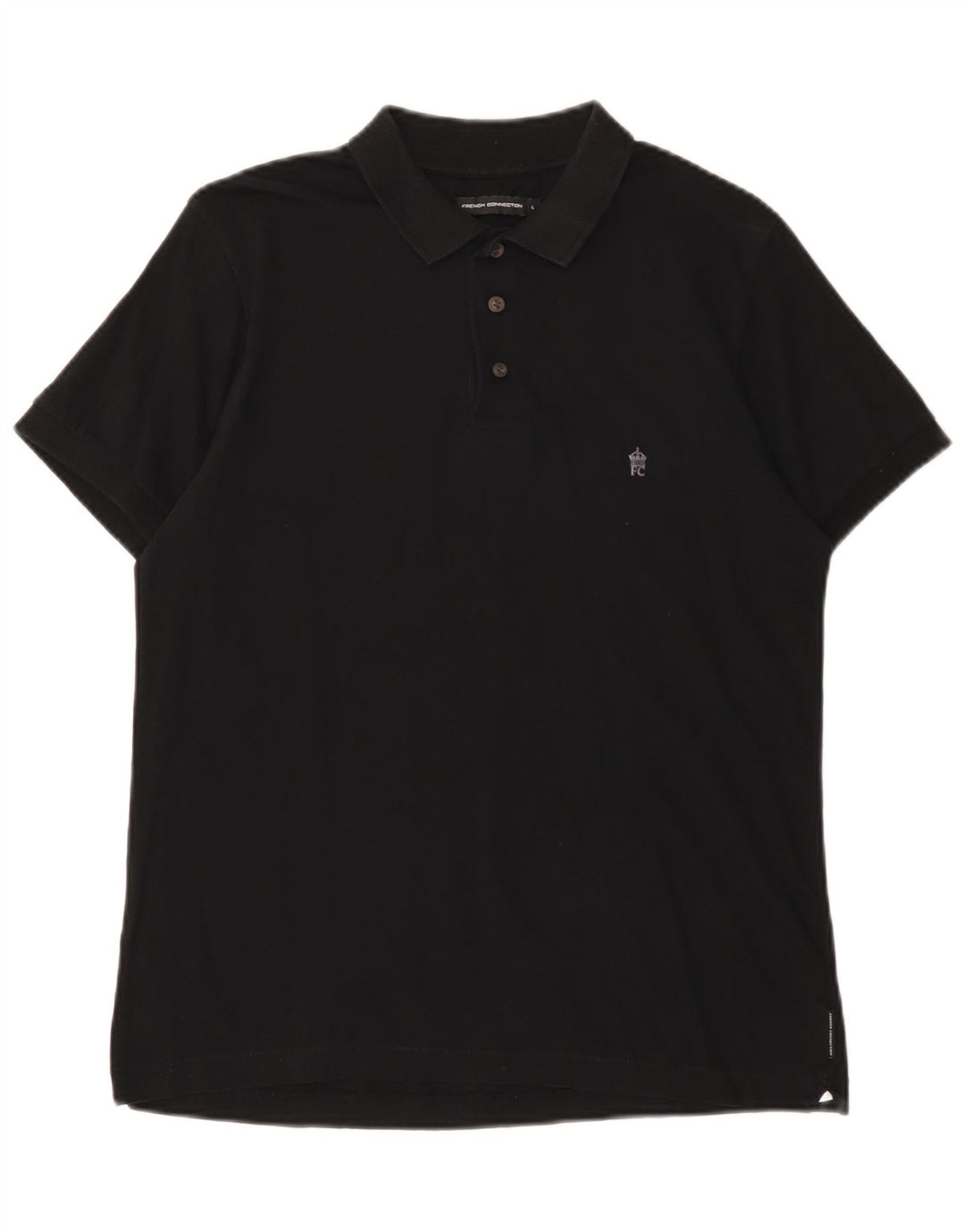 Camisa polo masculina French Connection grande algodão preto
