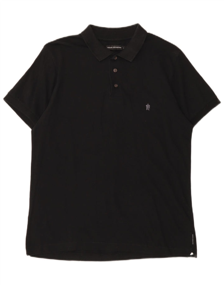 Camisa polo masculina French Connection grande algodão preto