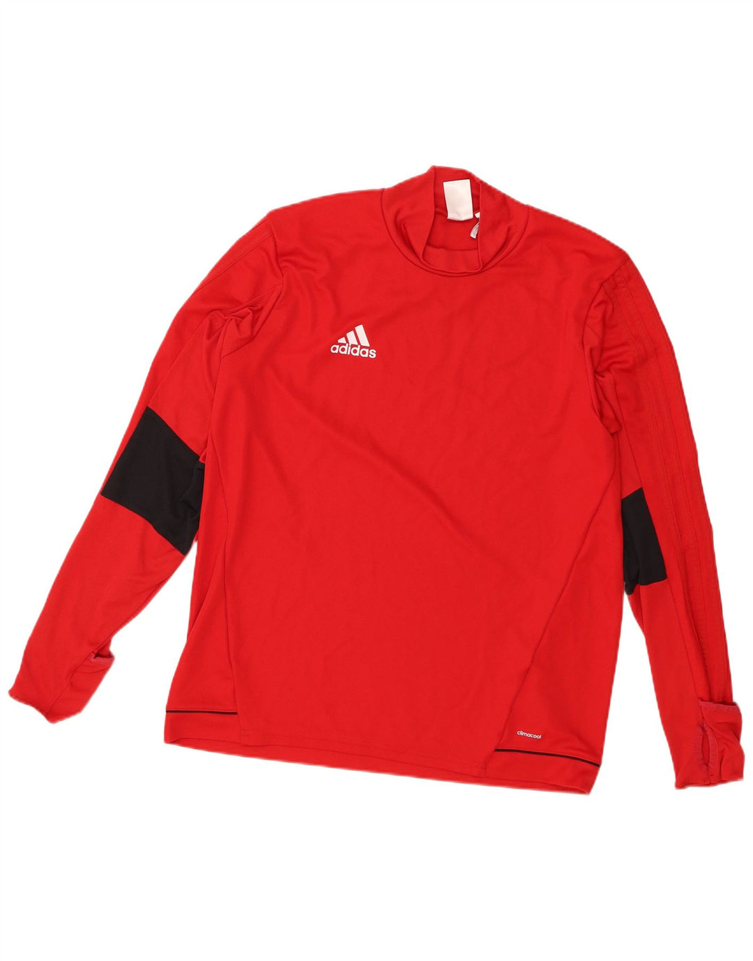 Adidas Mens Climacool Top Manga Longa Grande Colorblock Vermelho Poliéster