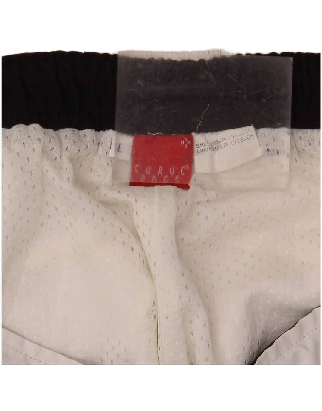 Shorts esportivos masculinos VINTAGE grande poliéster branco