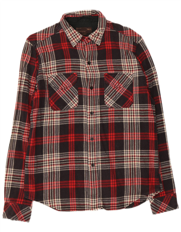 Camisa masculina de flanela xadrez slim fit Marlboro Classics grande preta xadrez