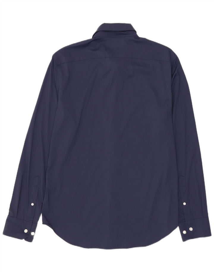 Camisa masculina slim fit BONOBOS médio azul marinho nylon