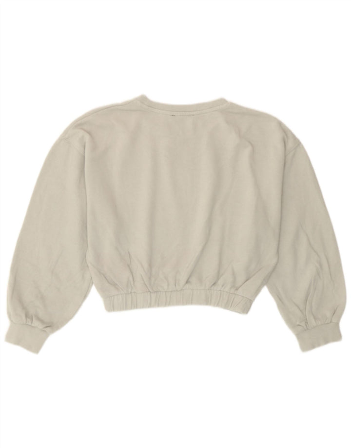 Moletom Zara feminino cropped UK 14 algodão cinza médio