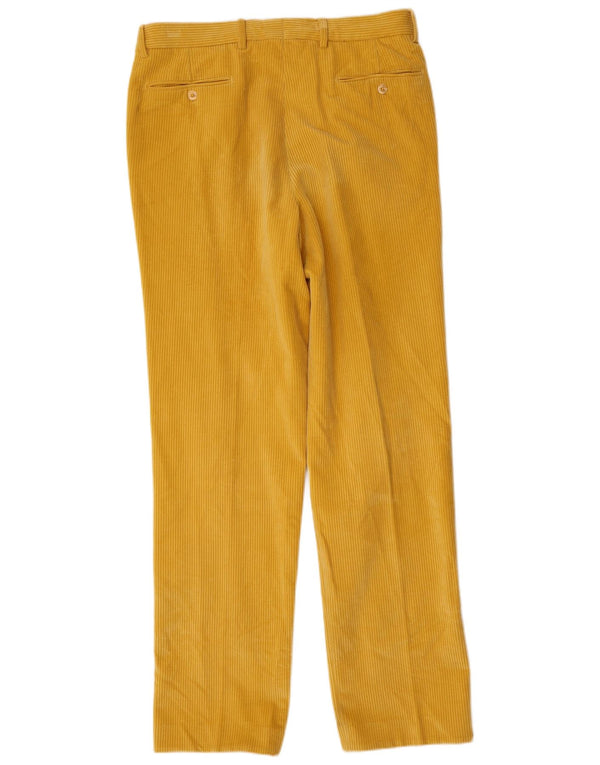 Calça masculina de veludo cotelê Bonato IT 52 XL W34 L35 algodão amarelo