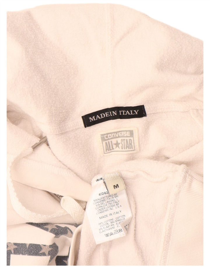 Jumper feminino com capuz gráfico CONVERSE UK 12 algodão branco médio