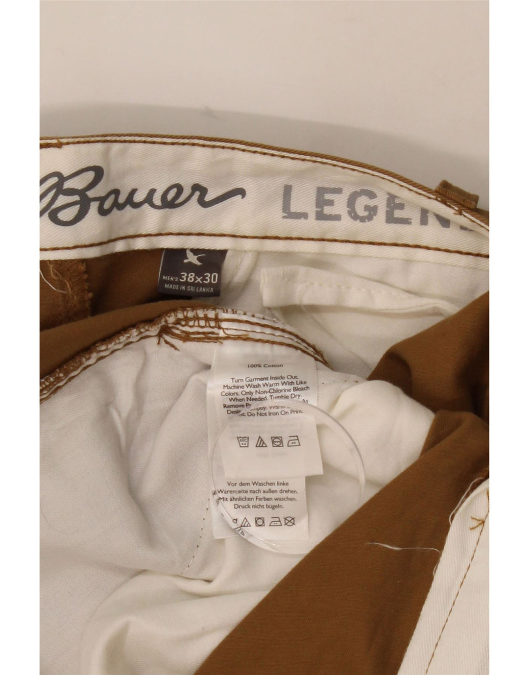 EDDIE BAUER Mens Straight Chino Trousers W38 L30 Beige Cotton Vintage Eddie Bauer and Second-Hand Eddie Bauer from Messina Hembry 