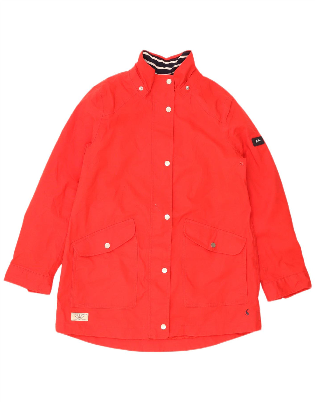 Joules Womens Oversized Rain Jacket UK 10 Pequeno Algodão Vermelho