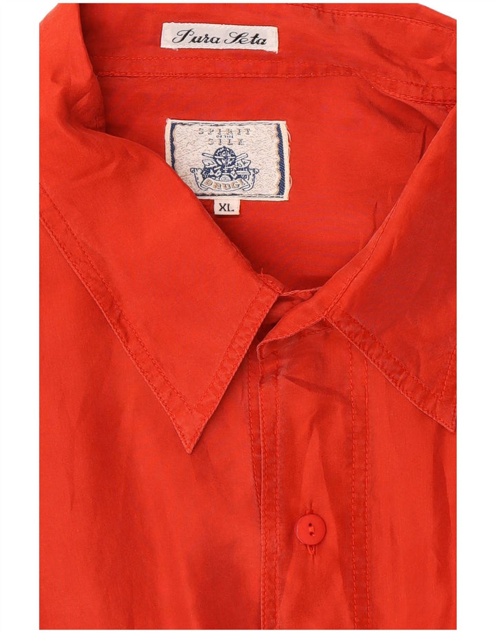 Camisa masculina Brugi XL seda vermelha